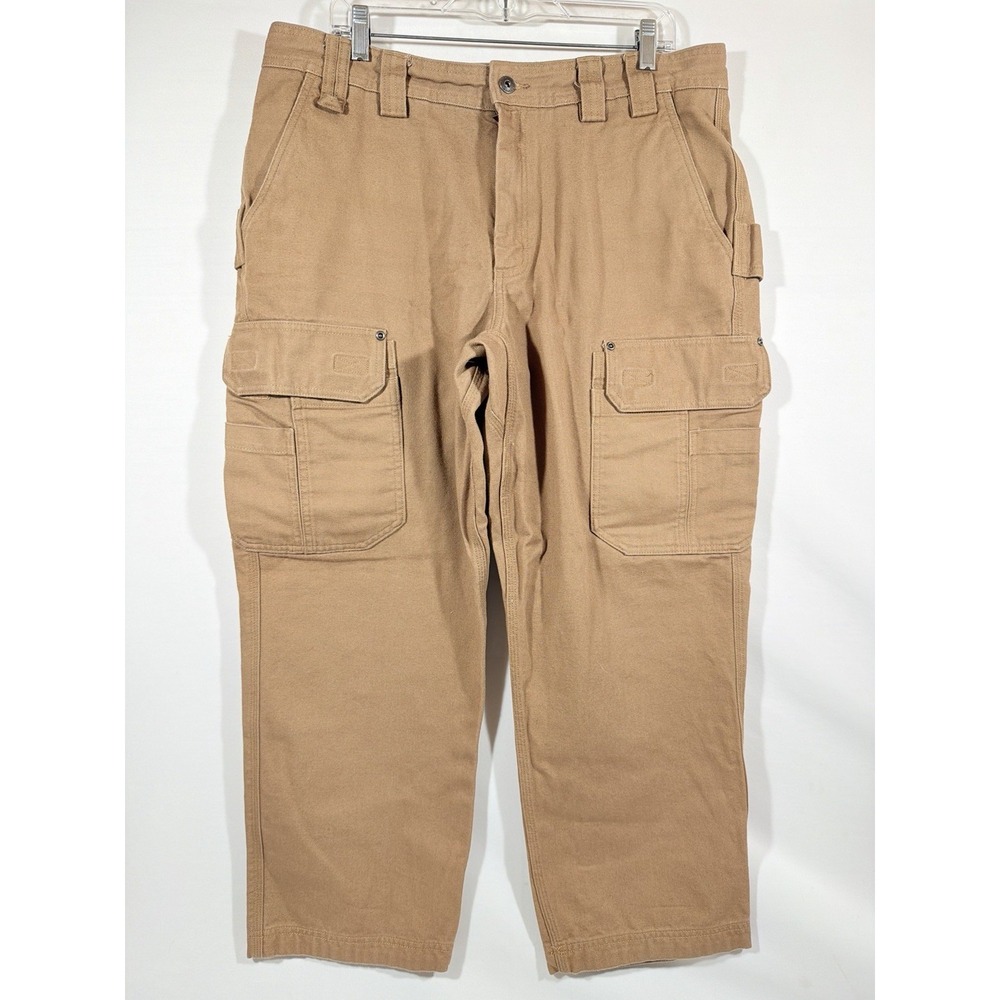 Duluth Fire Hose Pants Mens 38x30 Brown Workwear Heritage Durable Utility